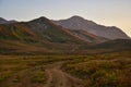 Sundawn road to the mountains of the Lagonaki plateau